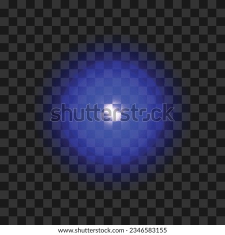 Light effect of lens flares set of three blue glowing lights starburst effects with sparkles on a transparent background