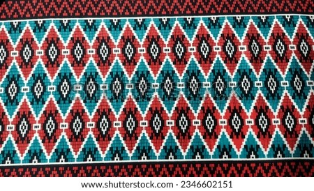 traditional pattern of sarong cloth, photographed in closeup