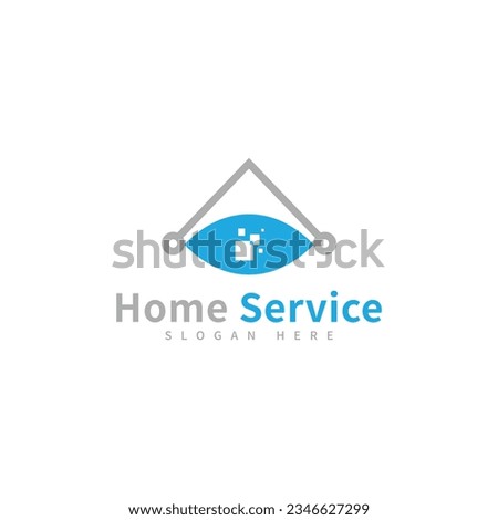 simple hi tech home service logo design vector illustration isolated on white background