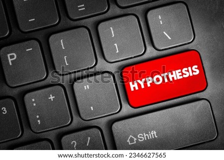 Hypothesis text button on keyboard, education concept background Royalty-Free Stock Photo #2346627565