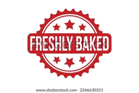Red Freshly Baked Rubber Stamp Seal Vector