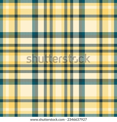 Pattern seamless check of textile background vector with a tartan plaid fabric texture in light and amber colors.