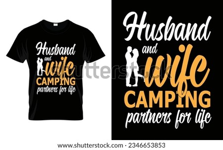 Husband and wife camping partners for life Funny Outdoor Retro Vintage Camper Camping T-shirt Design