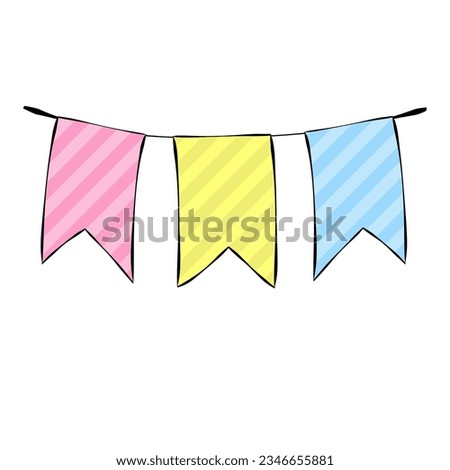 colorful bunting illustration on white background