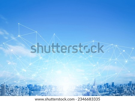 City and network image background