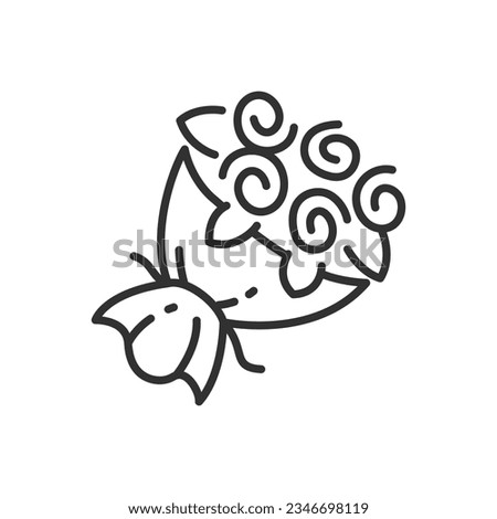 Bouquet of flowers, linear icon. Line with editable stroke