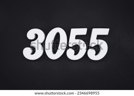 Black for the background. The number 3055 is made of white painted wood.