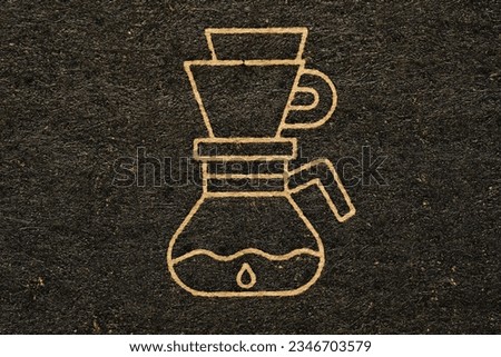 Image making coffee, dark background