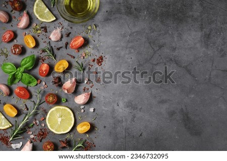 A background with different spices with copy space