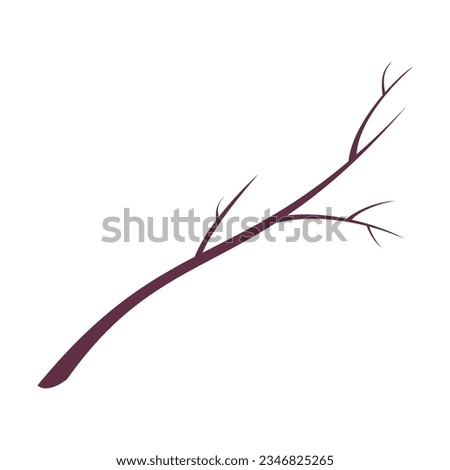 Autumn dry branch flat vector illustration. Cartoon drawing of floral autumnal element, branch. Autumn decoration, nature concept Royalty-Free Stock Photo #2346825265