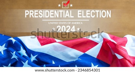 American flag and a red circle on November 5 Presidential Election Day 2024 