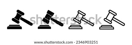 Gavel icon set illustration. judge gavel sign and symbol. law icon. auction hammer Royalty-Free Stock Photo #2346903251