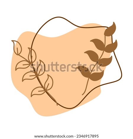 Aesthetic blob with leaf vector element