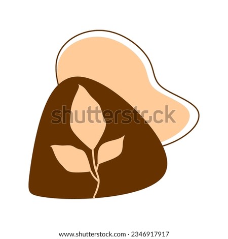 Aesthetic blob with leaf vector element