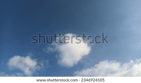 Blue sky and white clouds background. location in Central Java, Indonesia
