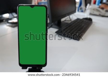 office app with green screen background