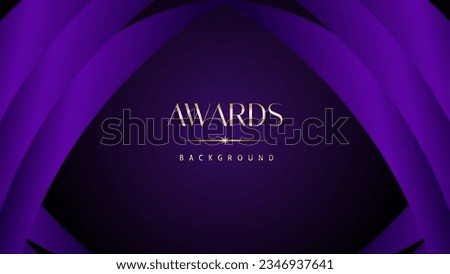 Purple golden royal awards graphics background. Elegant modern template with classy shine.