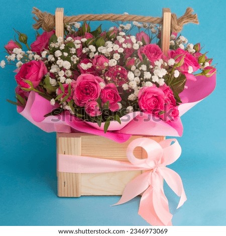 a beautiful bouquet of pink roses. Bouquet for birthday, wedding, Valentine's day.