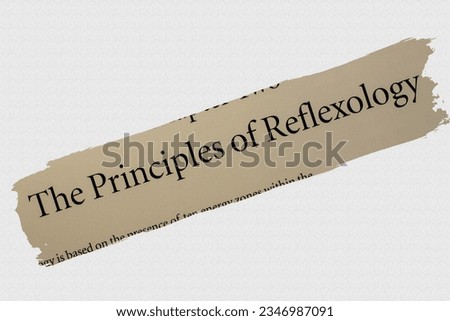 The Principles of Reflexology - in English vocabulary language word with reference reflexology, health and body and mind well-being