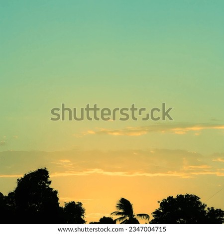 sunset with green sky background