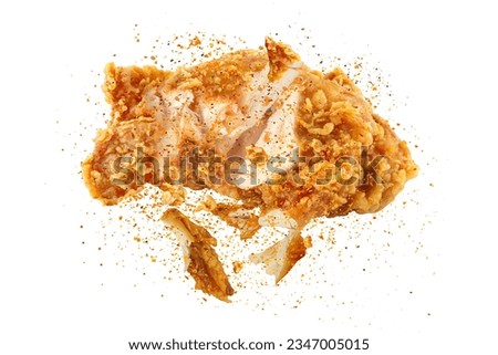 Batter fried chicken beast isolated on white background.With clipping path. Royalty-Free Stock Photo #2347005015
