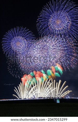 This is a picture of a fireworks display held in Tochigi Prefecture, Japan.