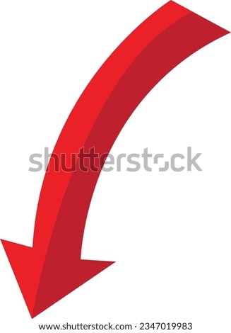 3D Red arrow on white background. Arrows for website, app, social media and digital vector illustration
