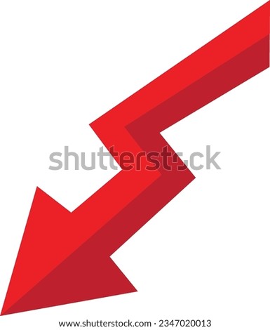 3D Red arrow on white background. Arrows for website, app, social media and digital vector illustration