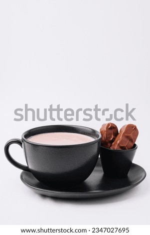 Cup of hot chocolate with chocolate