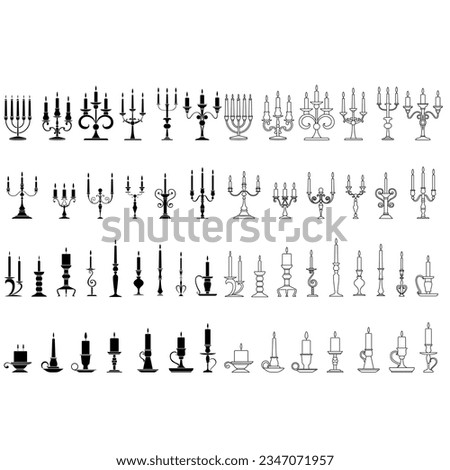 Candlestick icon vector set. Candle illustration sign collection. light symbol or logo.