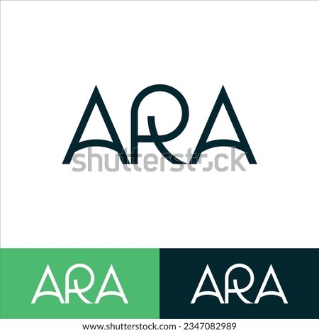 A flat logo design template featuring the letters ARA, which can be used for branding and business logos Royalty-Free Stock Photo #2347082989