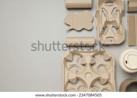 Cardboard products for recycling, secondary raw materials. Royalty-Free Stock Photo #2347084505