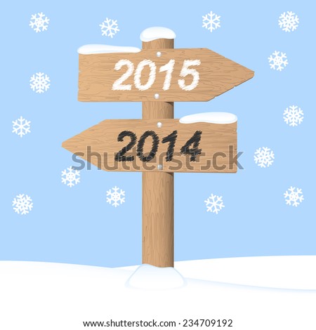 Happy New Year 2015. Invitation card. 2d illustration