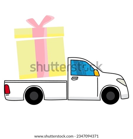 holiday gift delivery truck. cartoon style
flat vector illustration 