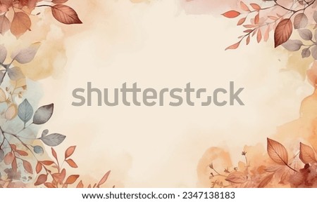 watercolor autumn background, texture, pattern. orange, yellow, red leaves. for design