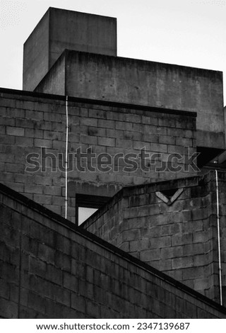 Concrete building in brutalist style Royalty-Free Stock Photo #2347139687