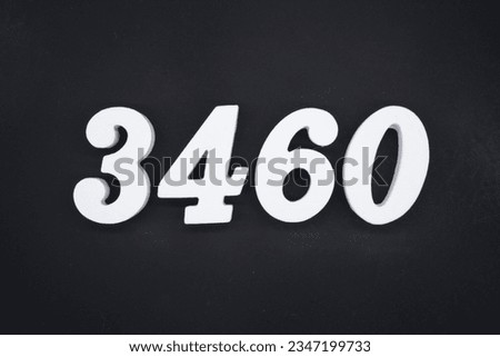 Black for the background. The number 3460 is made of white painted wood.