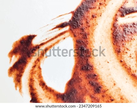 Coffee Wet Background. Abstract Craft Coffee Pattern. Grain Dirt Spatter. Dirty Food Splash. Brown Sheet Surface. White Coffee Drink. Brown Coffee Banner. Grain Old Spot Parchment. Uneven Dye Texture.
