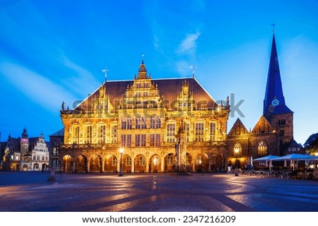 Bremen City Hall or Rathaus in the old town of Bremen, Germany Royalty-Free Stock Photo #2347216209
