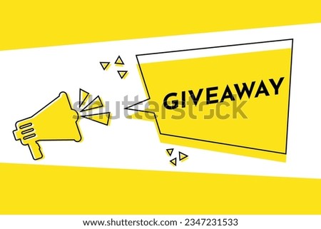 Megaphone with giveaway speech bubble. Loudspeaker. Banner for business, template background marketing and advertising