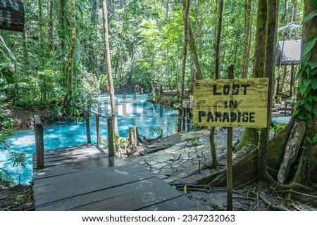 The Kali Biru or Blue River on Waigeo island, Raja Ampat, West papua, Indonesia Royalty-Free Stock Photo #2347232063