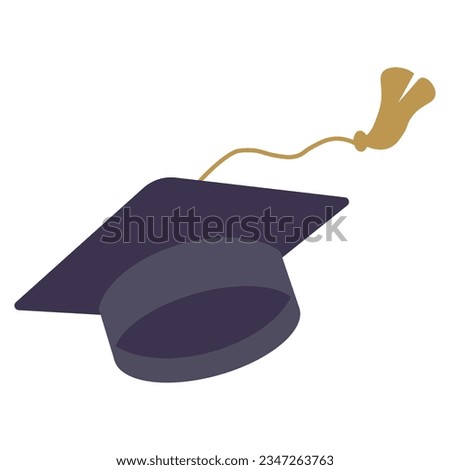 Simple graduation cap. Academic cap. University education hat illustration. Graduation concept symbol icon. Vector Illustration Royalty-Free Stock Photo #2347263763