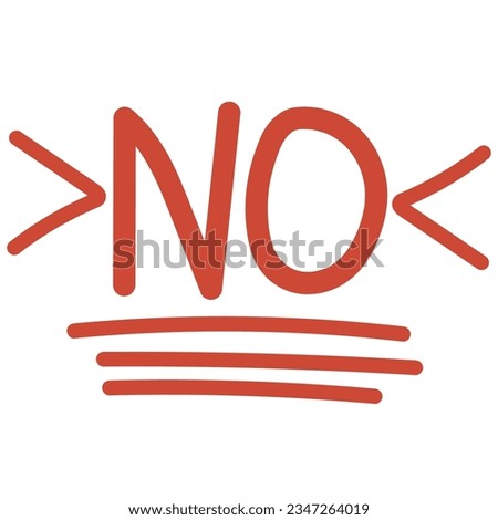 Hand drawn no icon red sign no disagreement denial symbol Royalty-Free Stock Photo #2347264019
