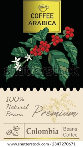 red tree coffee beans of colour vector for packaging label sticker, poster, brochure, card, banner, flyer, illustration promotion, graphic branding.