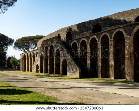 View of the ancient ruins of Pompeii, italy Royalty-Free Stock Photo #2347280063