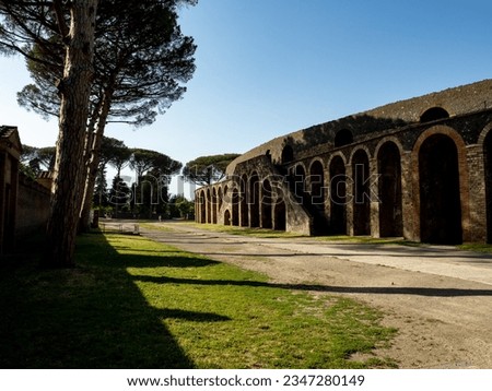 View of the ancient ruins of Pompeii, italy