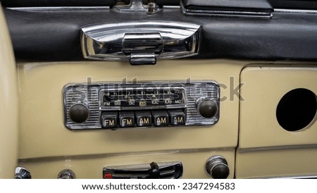 AM radio on a car dashboard Royalty-Free Stock Photo #2347294583