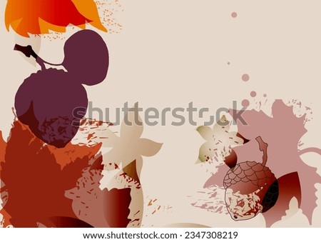 Nature abstract background, acorn and fall leaf design