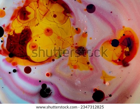abstract photo of oil paints in oil and milk