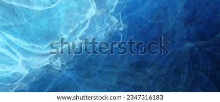 Blue sea with waves. Vector watercolor background for cover design, card, flyer, poster. Summer illustration. Storm. Dark blue ocean and waves. Grunge vector texture. Royalty-Free Stock Photo #2347316183